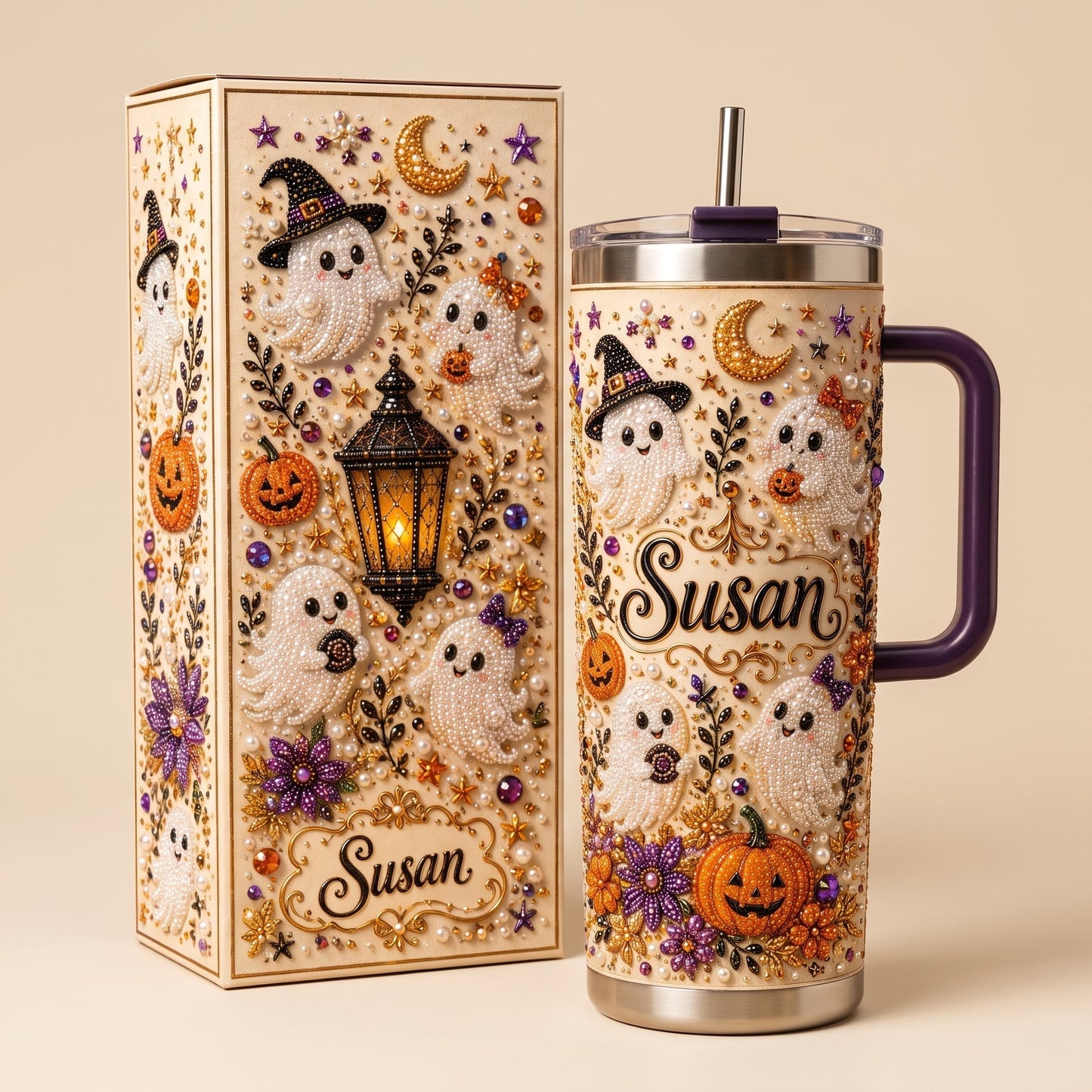 ?? Halloween Ghost Pearl Tumbler ¨C A Spooky-Cute Gift Made Just For Her ????