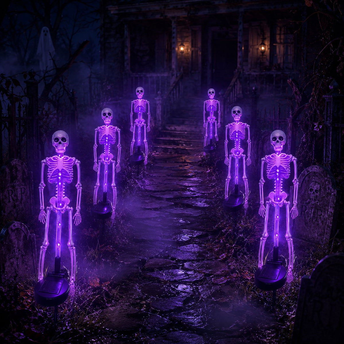 💀 Solar Skeleton Yard Stake – Halloween Outdoor Decor