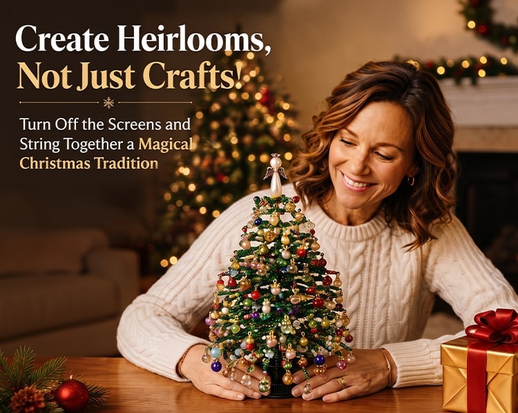 DIY Beaded Christmas Tree Ornament Craft Kit