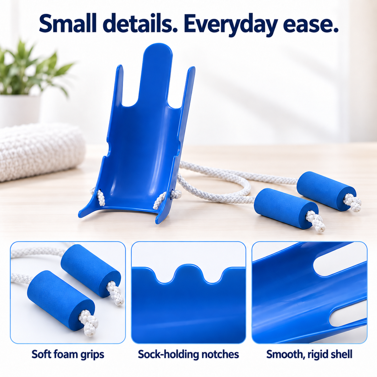 Sock Aid & Shoe Helper with Soft Foam Grips