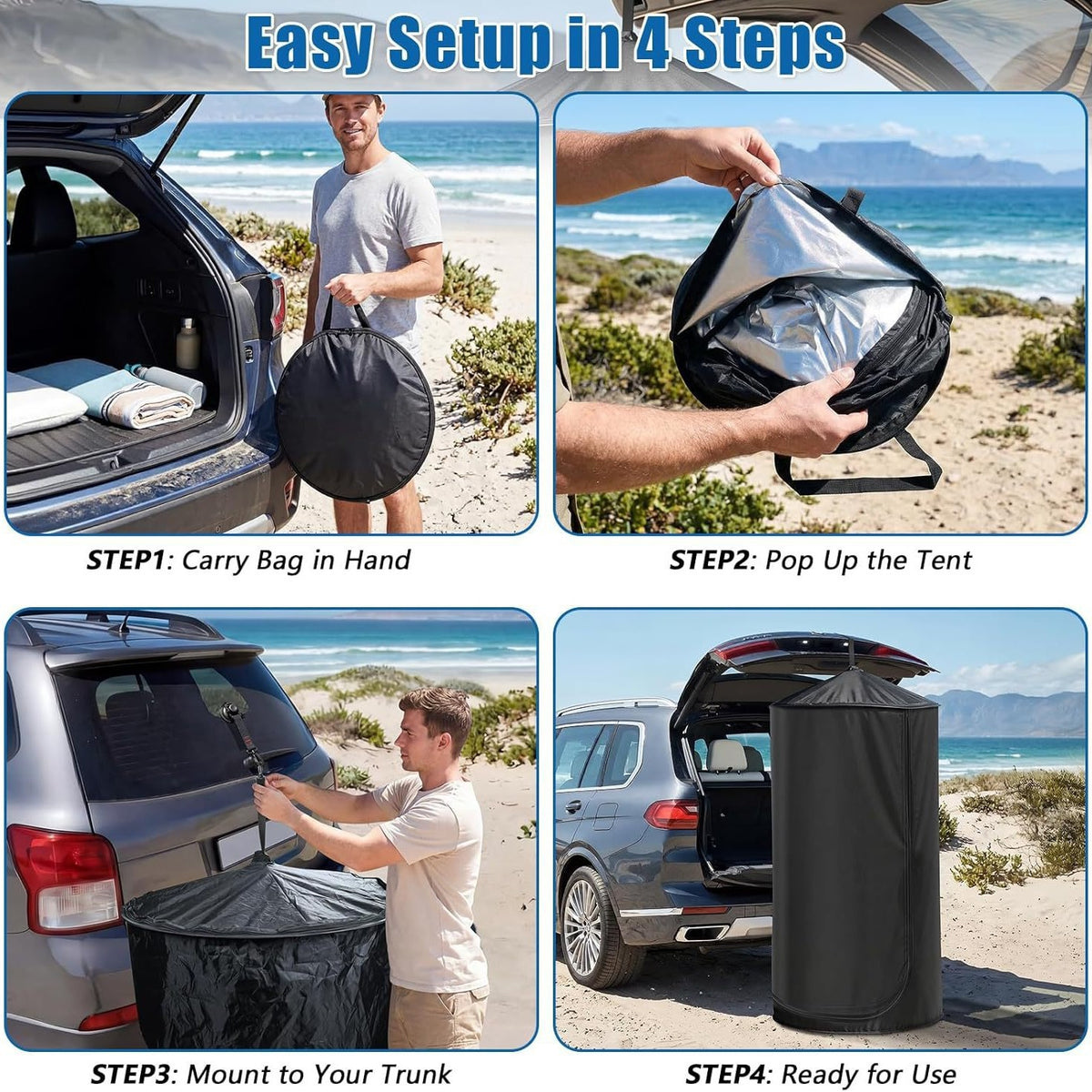 ⏳Time-Limited Special⏰Portable Quick Opening Car Rear Shower Tent | Outdoor Camping Single Person Changing Room and Privacy Toilet Tent🚗⛺🚿