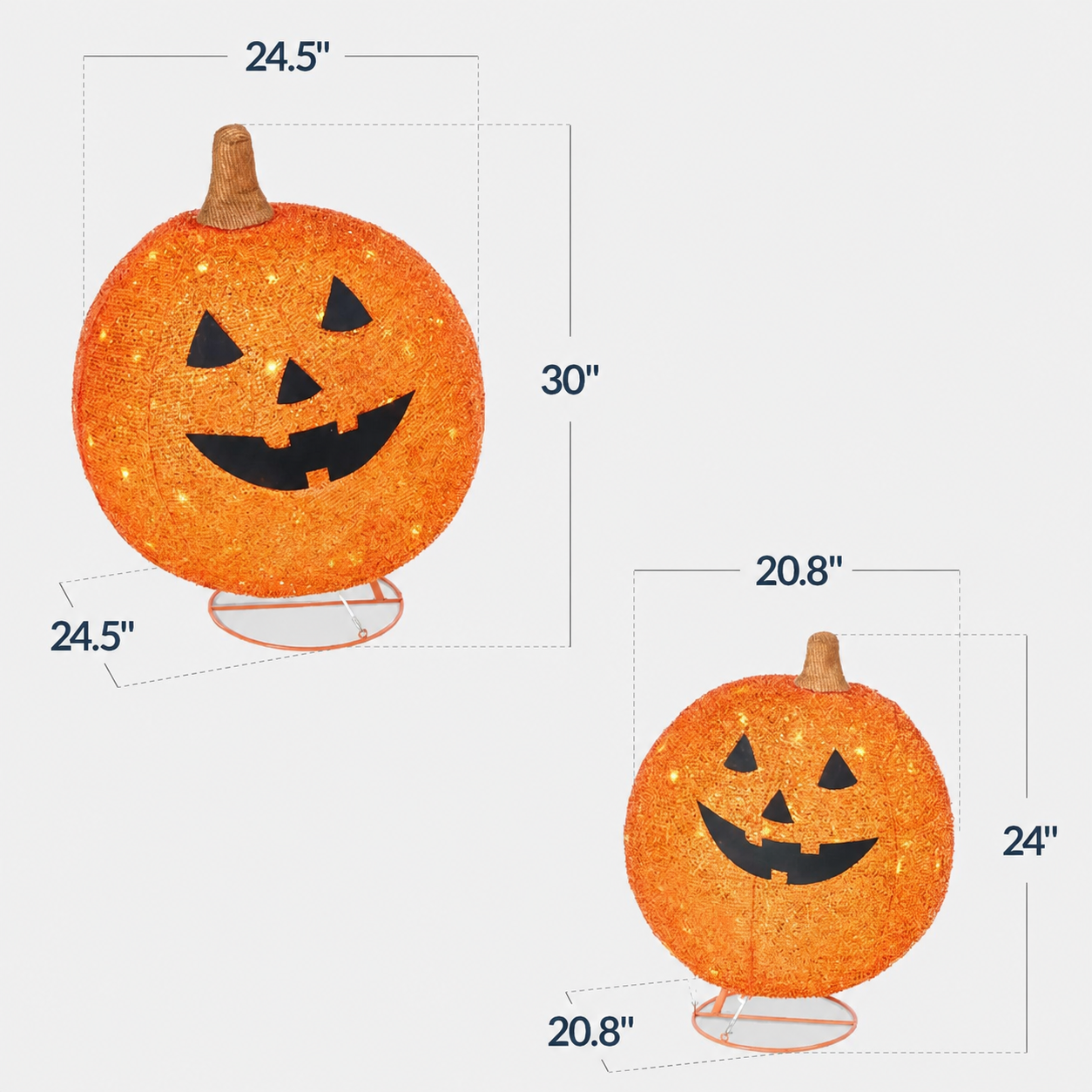 ?? 2-Piece Lighted Pumpkin Set: Halloween to Thanksgiving 2-in-1 Decor!