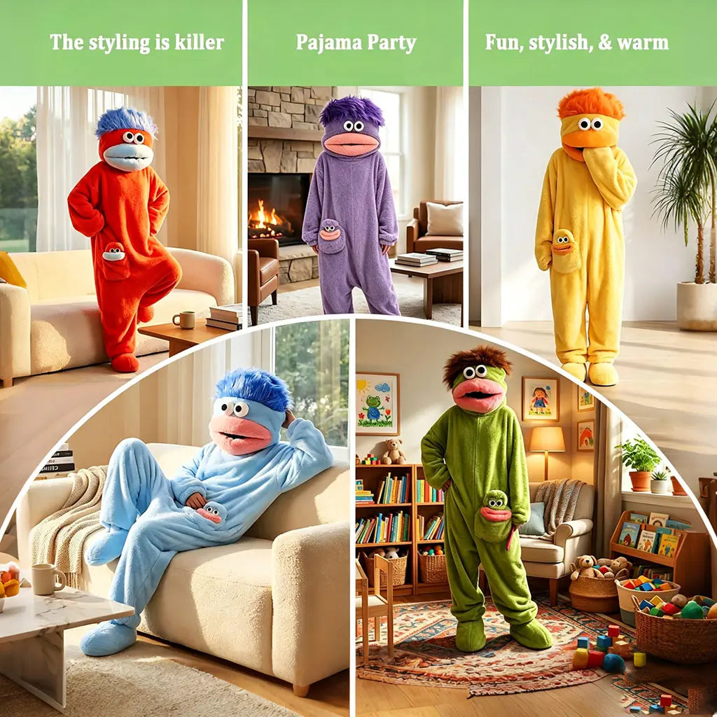 Msrlassn Cute Pajamas Wearable Blanket Hoodie for Women Men,  Oversize Soft Warm Cozy Pullover Home Loungewear Funny Pajamas Onesie, Perfect for Home Party Costume Halloween, One Size for Women Men
