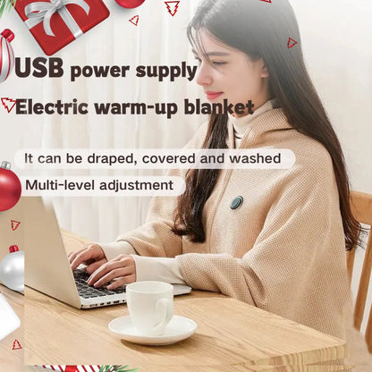 🔥CozyHug Portable Heated Shawl ✨Soft Zipper Wearable Electric Heating Blanket For All-Day Warmth