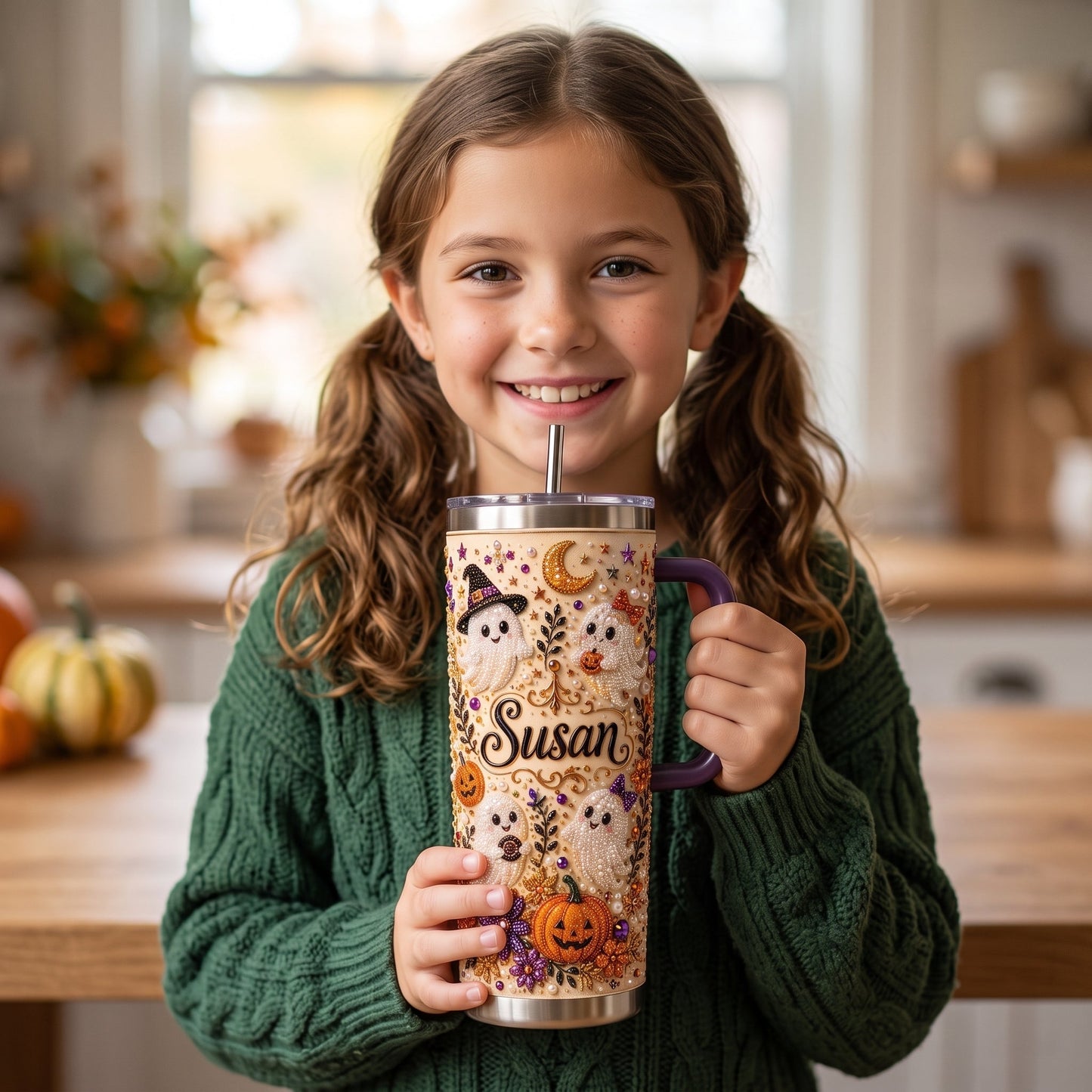 ?? Halloween Ghost Pearl Tumbler ¨C A Spooky-Cute Gift Made Just For Her ????
