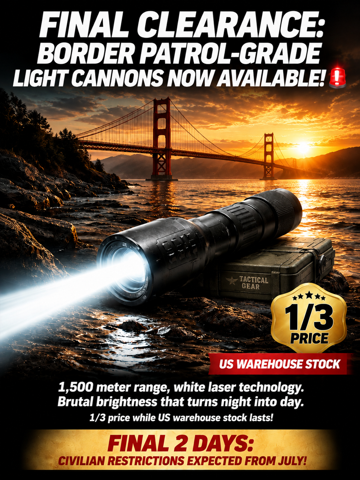 【Ultra Bright Sky Cannon】High Power Zoomable White Laser Flashlight
