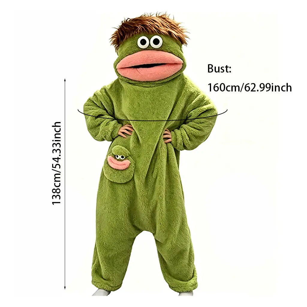 Msrlassn Cute Pajamas Wearable Blanket Hoodie for Women Men,  Oversize Soft Warm Cozy Pullover Home Loungewear Funny Pajamas Onesie, Perfect for Home Party Costume Halloween, One Size for Women Men
