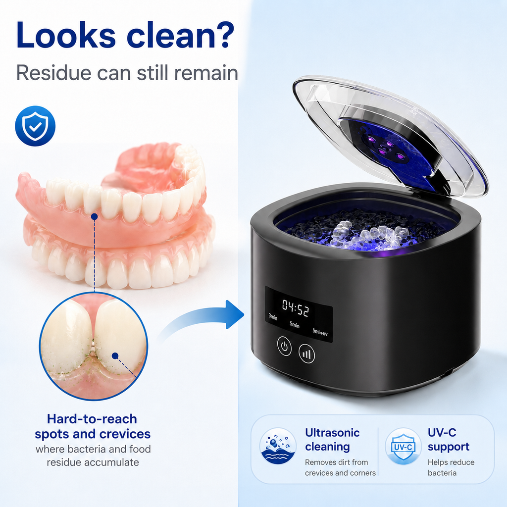 ❄️Summer Sale: 50% Off!🦷Ultrasonic UV-C Cleaner—Fresh and Clean Dentures in Just 5 Minutes