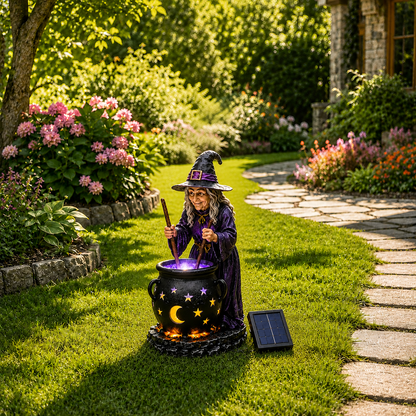 ?? Glowing Witch Cauldron Solar Decor ¨C Enchant Your Halloween Yard