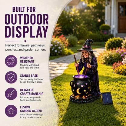 ?? Glowing Witch Cauldron Solar Decor ¨C Enchant Your Halloween Yard