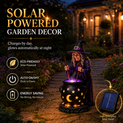 ?? Glowing Witch Cauldron Solar Decor ¨C Enchant Your Halloween Yard