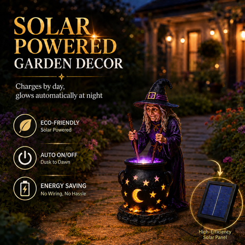 ?? Glowing Witch Cauldron Solar Decor ¨C Enchant Your Halloween Yard