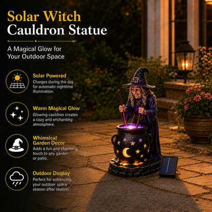 ?? Glowing Witch Cauldron Solar Decor ¨C Enchant Your Halloween Yard