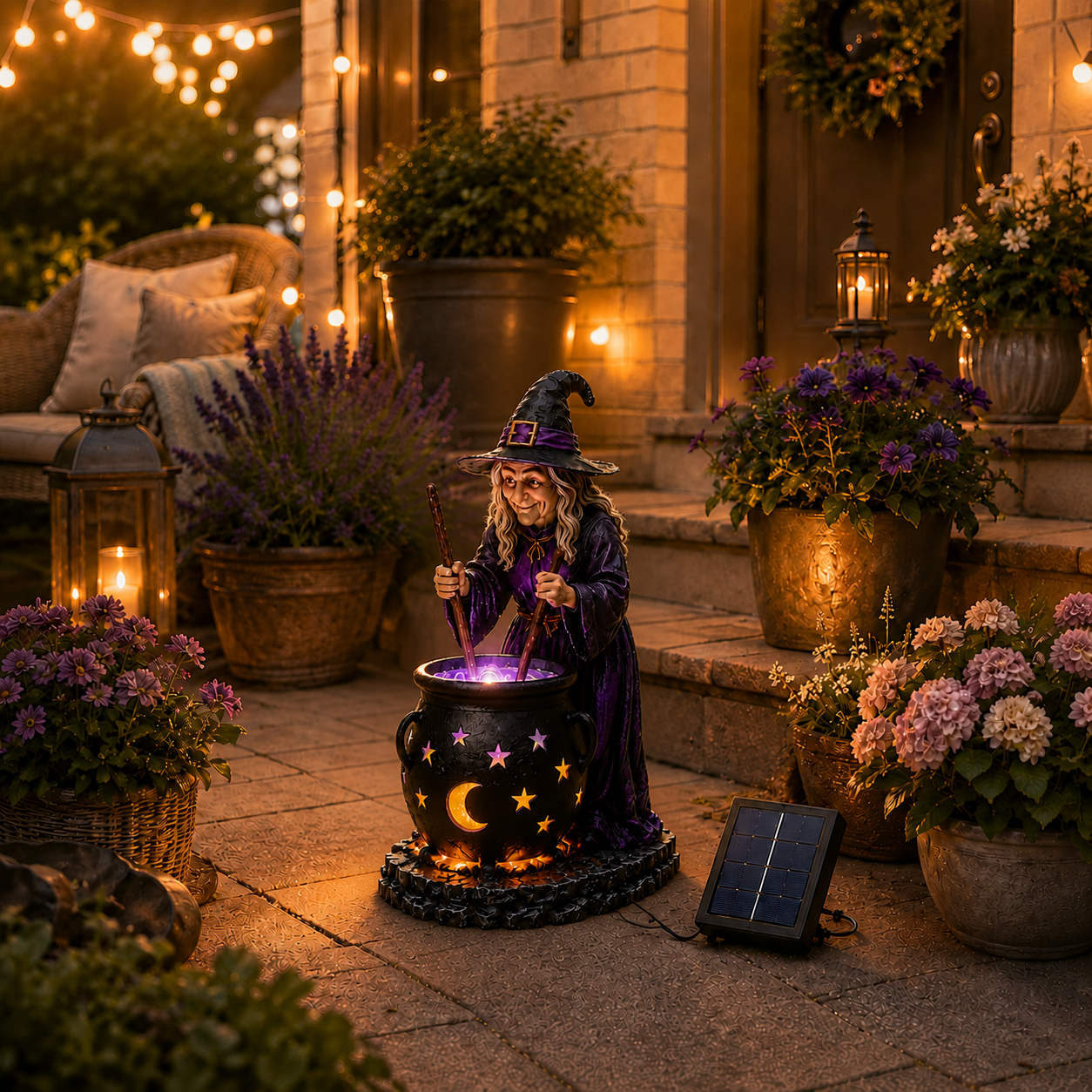 ?? Glowing Witch Cauldron Solar Decor ¨C Enchant Your Halloween Yard