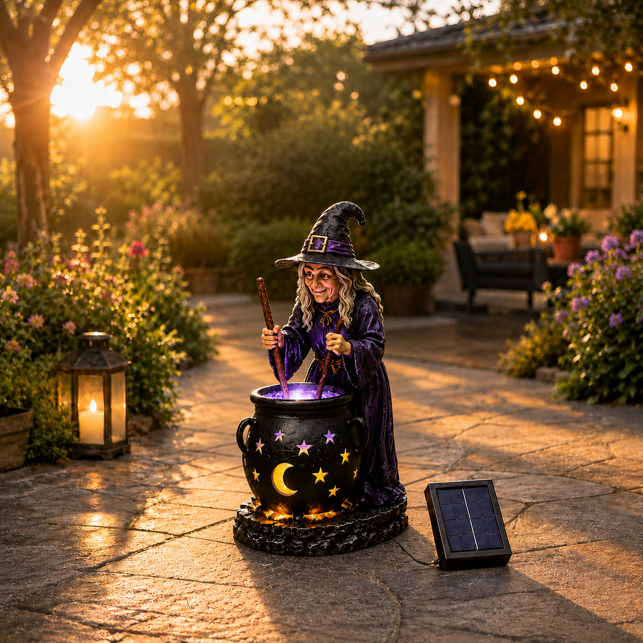 ?? Glowing Witch Cauldron Solar Decor ¨C Enchant Your Halloween Yard