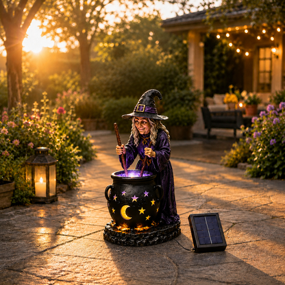 ?? Glowing Witch Cauldron Solar Decor ¨C Enchant Your Halloween Yard
