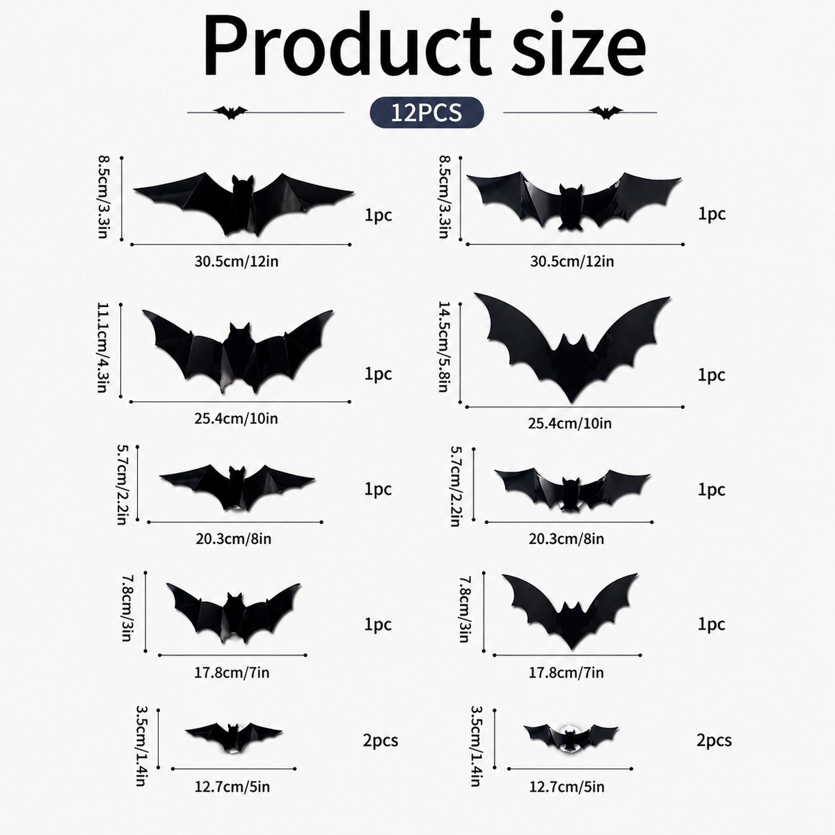 Halloween LED Bat Wall Decor – 3D Glitter Flying Bat Stickers for Spooky Party, Room & Window Decorations