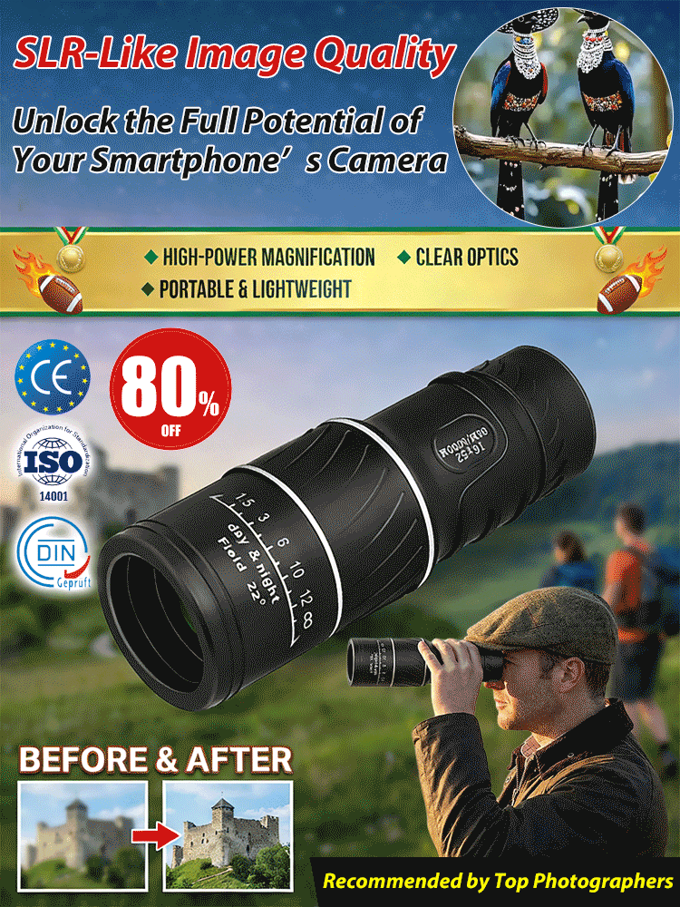 ⏳ HOT SALE🔥Used by American Mountain Guides! 100x HD Monocular, IPX5 Waterproof & Fog-Proof🧭🔭