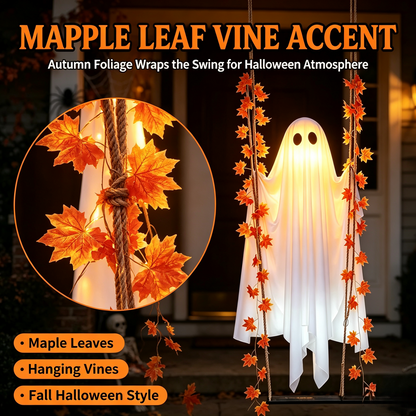 ??Limited-time 50% Off???LED Hanging Ghost Swing Decoration, 5FT Remote Controlled Halloween Outdoor Hanging Decor??