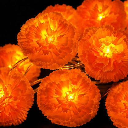 ?? 40% OFF Today ?? Orange Marigold LED String Lights ¨C Light Up Your Halloween with a Warm Floral Glow ?