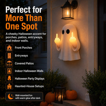 Ghost Middle Finger Wall Light Funny Glowing Halloween Decor 2026