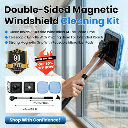 Double Sided Magnetic Windshield Cleaning Kit