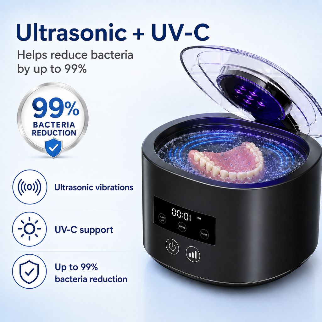 ❄️Summer Sale: 50% Off!🦷Ultrasonic UV-C Cleaner—Fresh and Clean Dentures in Just 5 Minutes