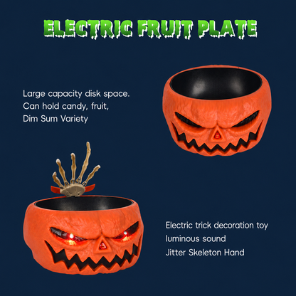 Halloween Animated Candy Bowl with Motion Sensor, Shaking Ghost Hand, Lights & Spooky Sounds