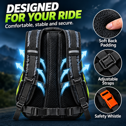 🚴 LED Turn Signal Cycling Backpack – Wireless Remote Control & Rear Safety Lights