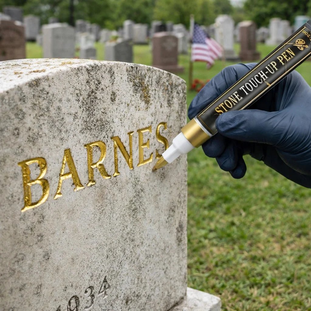 🔥Buy one get one free🔥🐦Golden Tombstone Marker Pen for Restoring Faded Grave Inscriptions