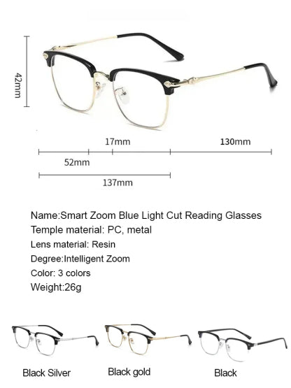 ✨ Smart Zoom Reading Glasses: One Pair for Near, Far, and Everything in Between | 7g Ultra-Light Titanium👓