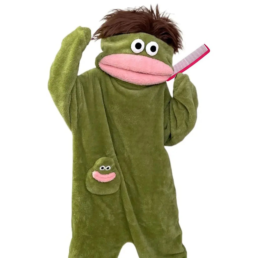 Msrlassn Cute Pajamas Wearable Blanket Hoodie for Women Men,  Oversize Soft Warm Cozy Pullover Home Loungewear Funny Pajamas Onesie, Perfect for Home Party Costume Halloween, One Size for Women Men