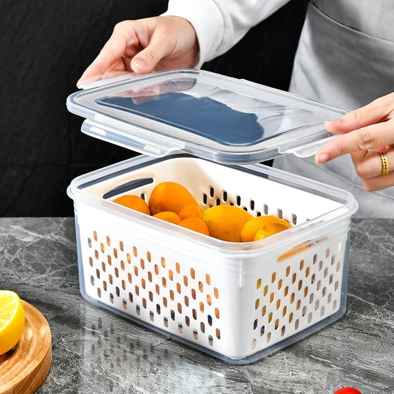 Food Storage Containers for Fridge with Removable Colander