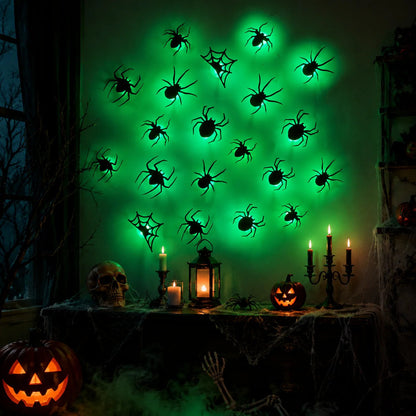 ??Halloween decorative items - 3D black bat wall stickers with LED lights
