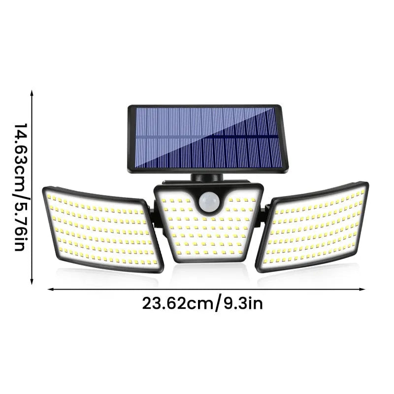 3-Head Solar Motion Sensor Security Light