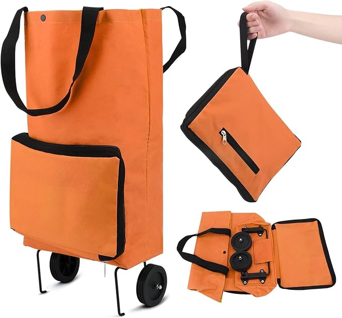 🔥HOT SALE🔥2-in-1 Foldable Shopping Trolley – Sturdy Shopping Bag on Wheels for Supermarket, Market & Travel