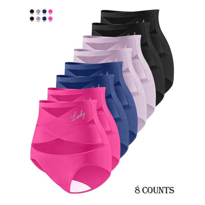 🌸BUY 1 FREE 1✨Plus-Size High-Waist Cross Tummy Control Panties