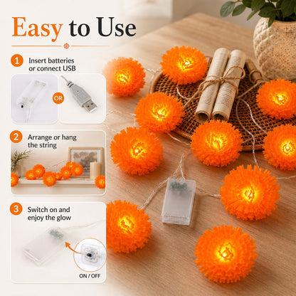 ?? 40% OFF Today ?? Orange Marigold LED String Lights ¨C Light Up Your Halloween with a Warm Floral Glow ?