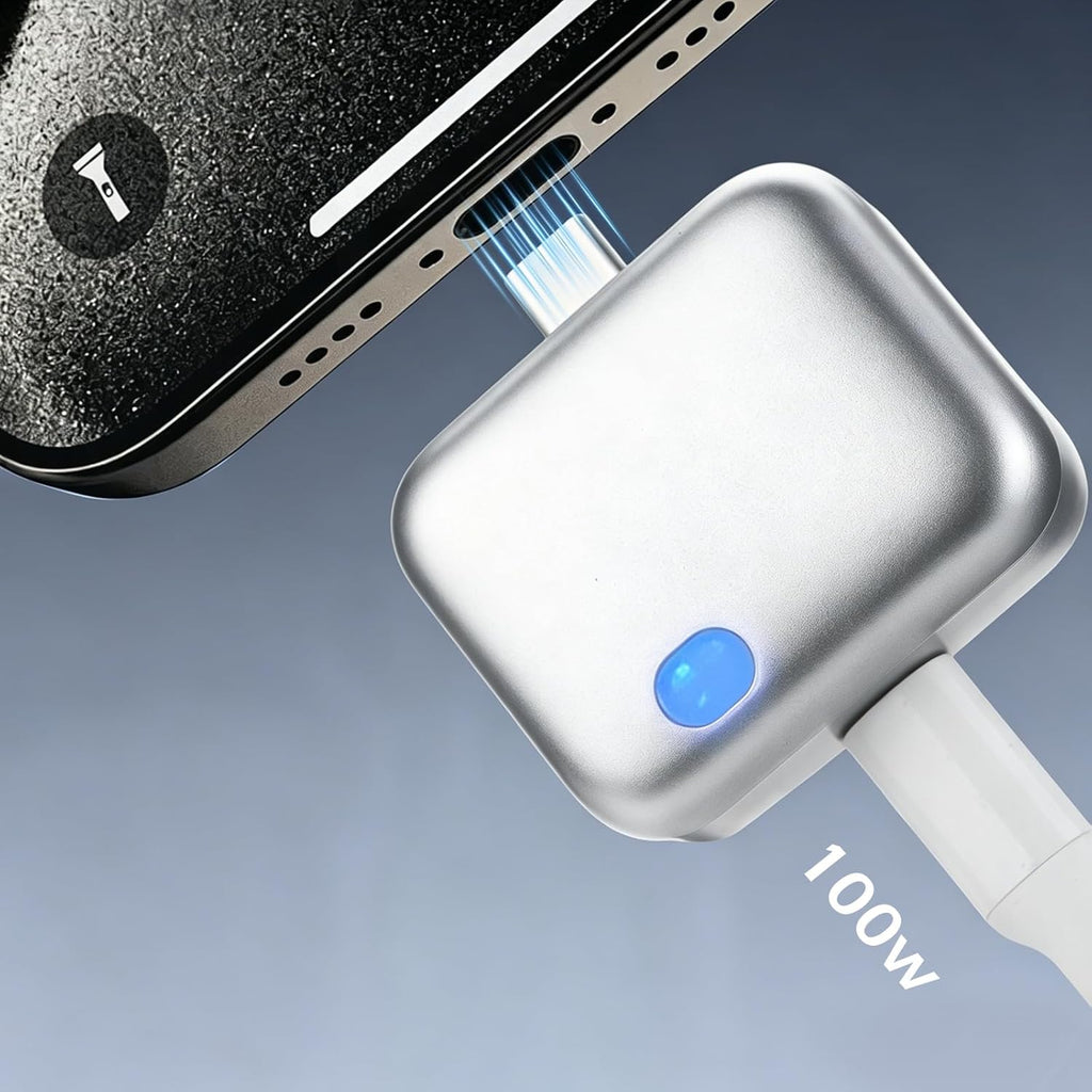 Smart Auto-Disconnect Cable: 100W PD Fast Charging, AI-Powered Overcharge Protection for iPhone, Android, Laptop & Earphones