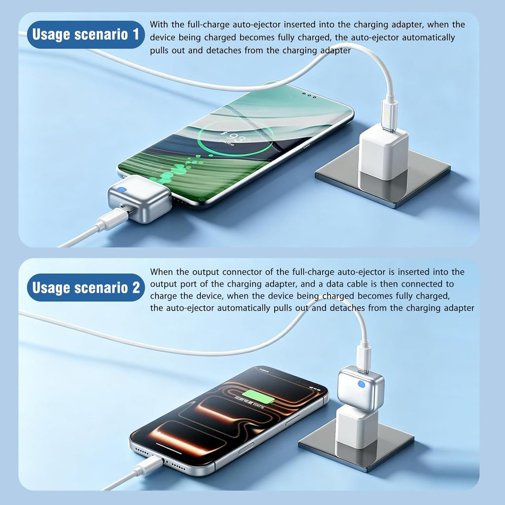 Smart Auto-Disconnect Cable: 100W PD Fast Charging, AI-Powered Overcharge Protection for iPhone, Android, Laptop & Earphones