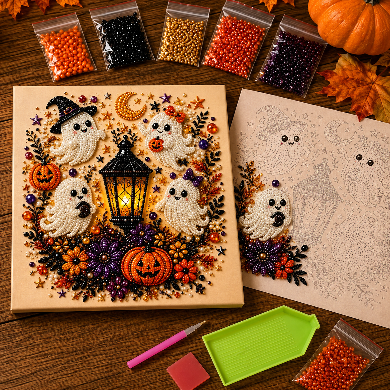 Halloween Ghost Diamond Painting Kit ¨C Pumpkin Cat DIY Home Decor