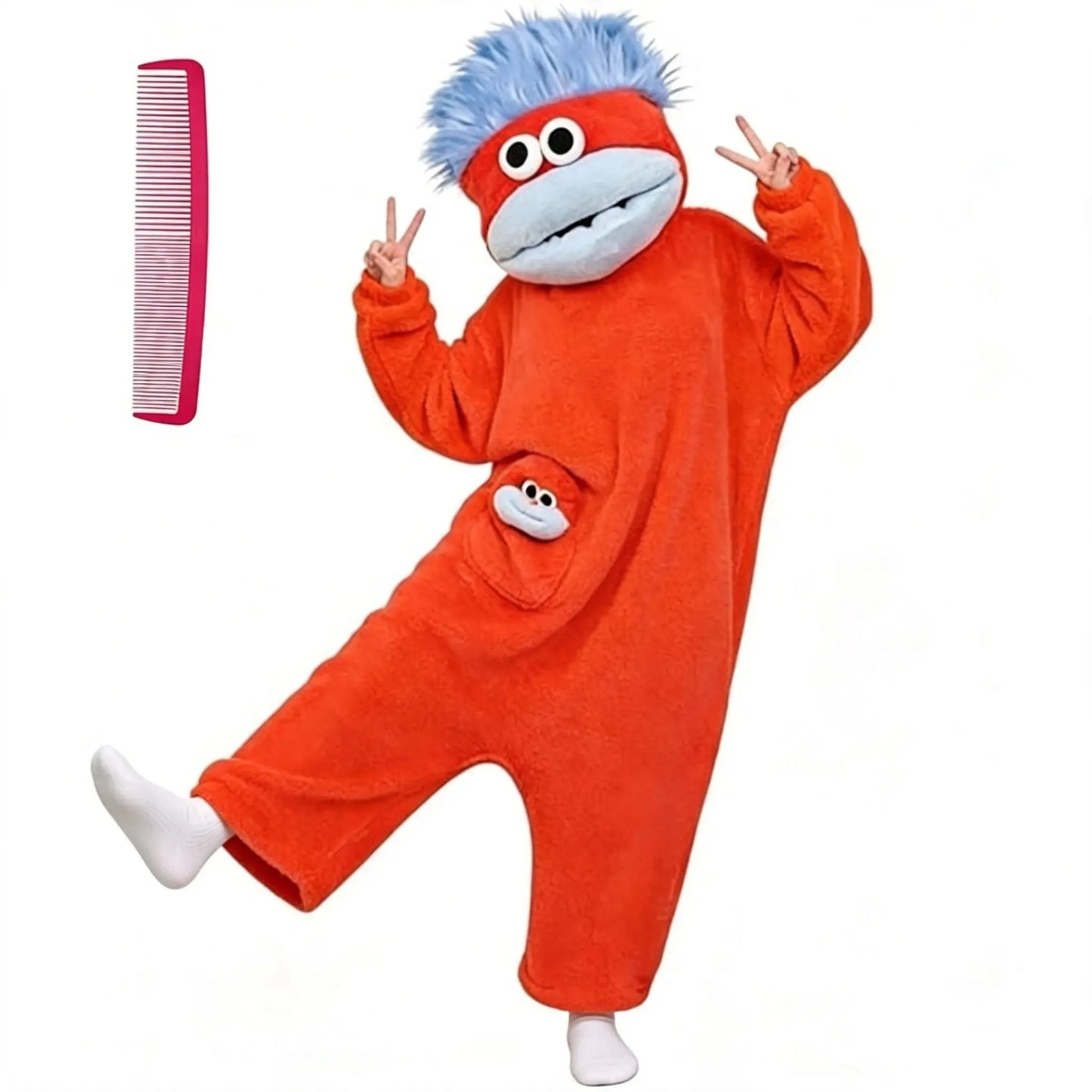 Msrlassn Cute Pajamas Wearable Blanket Hoodie for Women Men,  Oversize Soft Warm Cozy Pullover Home Loungewear Funny Pajamas Onesie, Perfect for Home Party Costume Halloween, One Size for Women Men