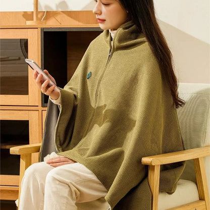 🔥CozyHug Portable Heated Shawl ✨Soft Zipper Wearable Electric Heating Blanket For All-Day Warmth