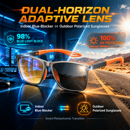 👓One pair of glasses for a lifetime!✨New photosensitive color-changing reading glasses see far see near multi-focus men's and women's high-definition middle-aged and old presbyopia glasses anti-blue light