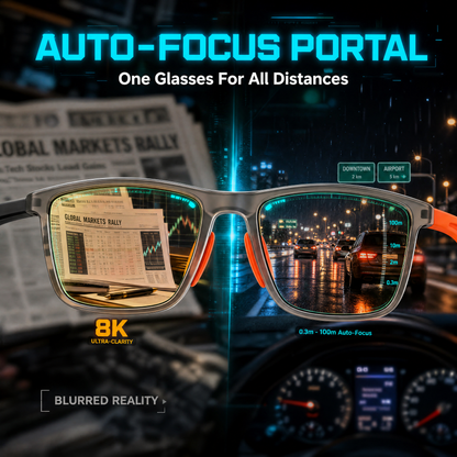 👓One pair of glasses for a lifetime!✨New photosensitive color-changing reading glasses see far see near multi-focus men's and women's high-definition middle-aged and old presbyopia glasses anti-blue light