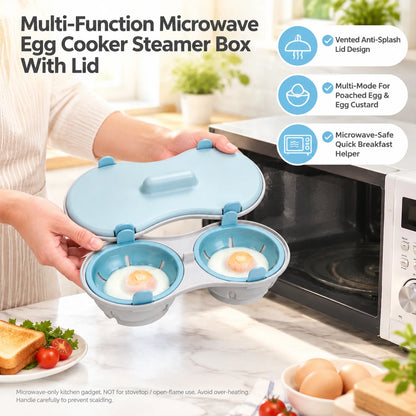 💥Buy 1, Get 1 Free 🥚Multi‑Function Microwave Egg Cooker Steamer Box With Lid