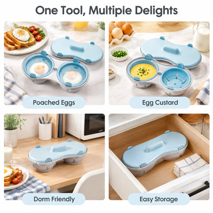 💥Buy 1, Get 1 Free 🥚Multi‑Function Microwave Egg Cooker Steamer Box With Lid