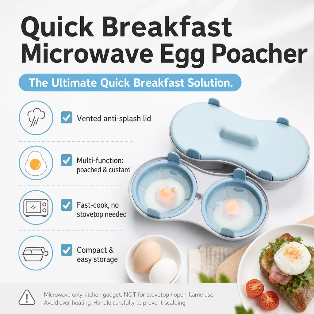 💥Buy 1, Get 1 Free 🥚Multi‑Function Microwave Egg Cooker Steamer Box With Lid