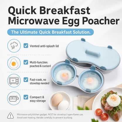 💥Buy 1, Get 1 Free 🥚Multi‑Function Microwave Egg Cooker Steamer Box With Lid