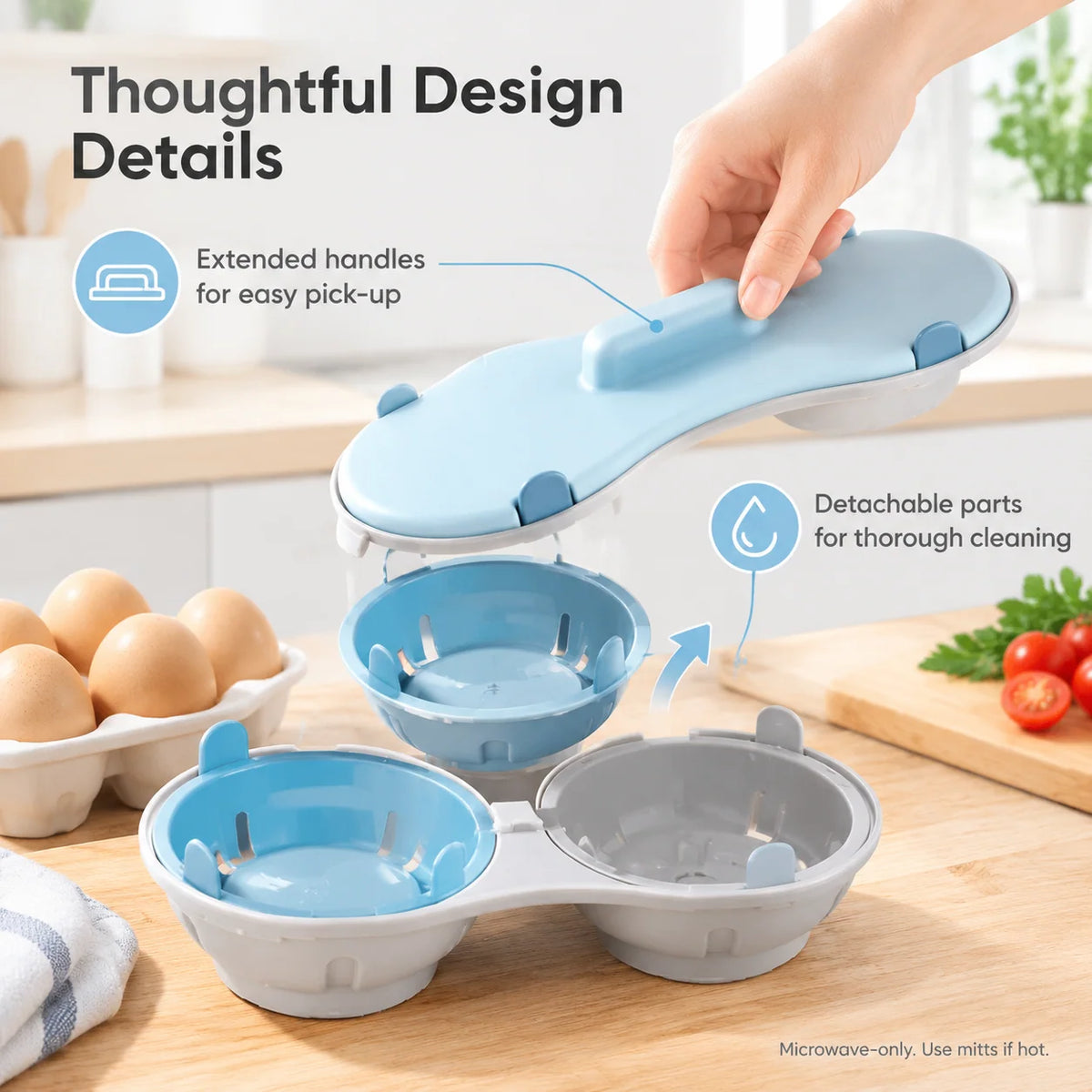 💥Buy 1, Get 1 Free 🥚Multi‑Function Microwave Egg Cooker Steamer Box With Lid